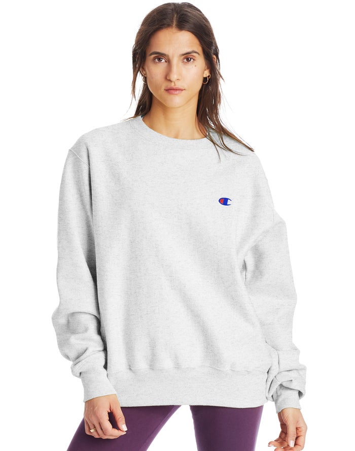 Champion Reverse Weave Boyfriend Crew Sweatshirt Dames - Grijs - Belgie 8379ETBZW